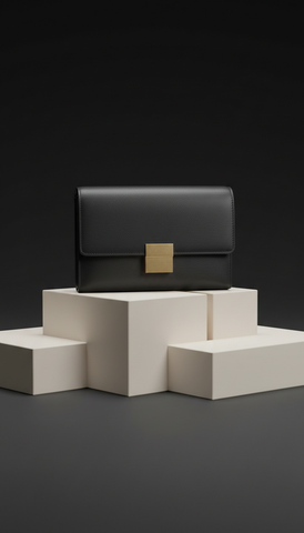 Leather Clutch With Matte Gold Clasp