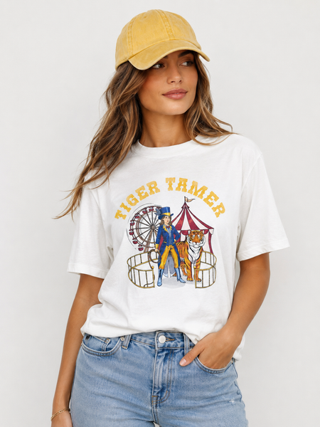 Alani Luxury Tiger Tamer Graphic T-Shirt & Vintage Washed Hat Set