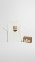 Porcelain White Cotton Tee with Bold Graphic
